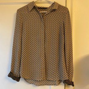 Zara - Printed Long-Sleeve Blouse